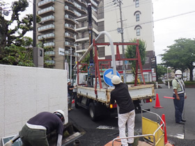 道路標識撤去・設置工事